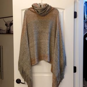 Knitted Cow Neck Sweater Poncho